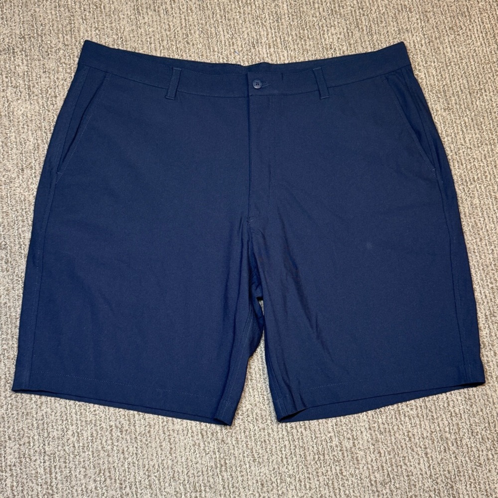 Footjoy Mens 40 Golf Chino Shorts 9" Inseam Flat Front Performance Blue